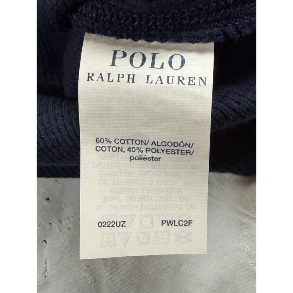 Polo Ralph Lauren Mens Large Navy Blue Waffle Knit Thermal Sleep Shirt PWLC2F